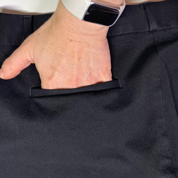 Banana Republic Size 12 Sloan Cropped Black Pants Pockets - Picture 9 of 12